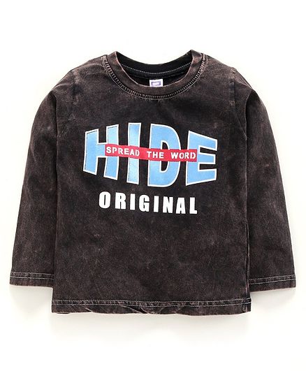 Nottie Planet Full Sleeves Hide Original Print Tee - Grey