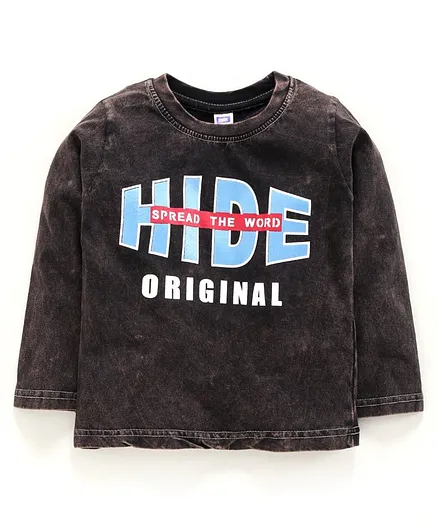 Nottie Planet Full Sleeves Hide Original Print Tee - Grey