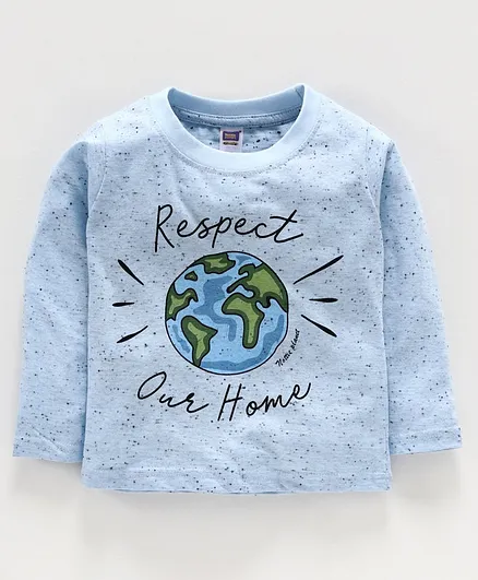Nottie Planet Full Sleeves Respect Our Home Printed Tee - Blue