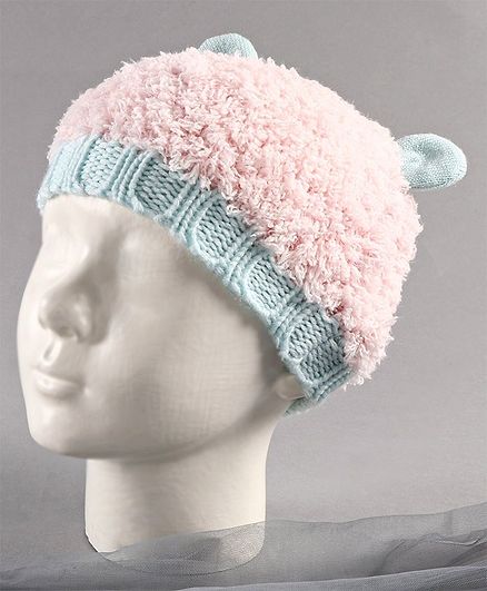 Babyoye Acrylic Blend Fancy Woollen Cap - Pink