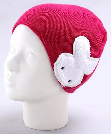 Babyoye Acrylic Double Layered Woollen Cap Red - Diameter 10 cm