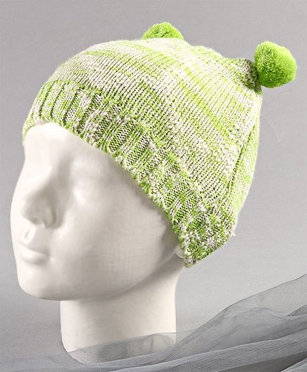 Babyoye Acrylic Blend Fancy Woollen Cap - Green