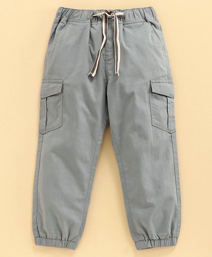 Babyoye Full Length Cotton Cargo Pant - Grey