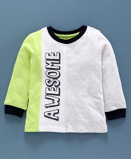 Babyoye Cotton Full Sleeves Tee Awesome Print - Grey