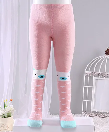 Cute Walk by Babyhug Anti-bacterial Footed Tights Teddy Design - Pink