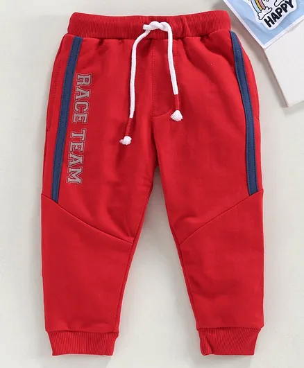 Babyhug Full Length Lounge Pants Race Team - Red
