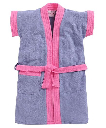 BUMZEE Solid Colour Half Sleeves Bathrobe - Purple