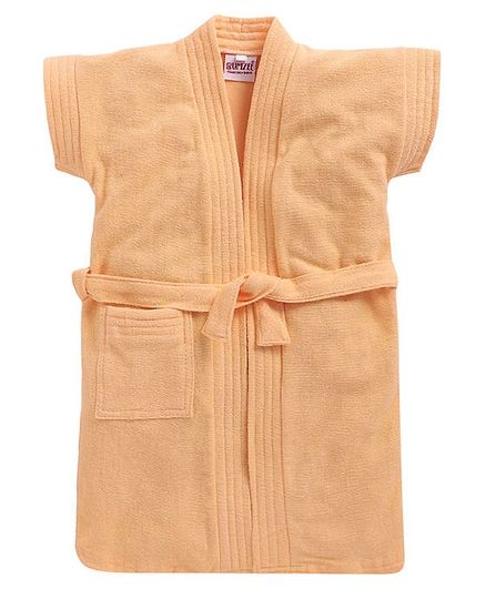 BUMZEE Solid Colour Half Sleeves Bathrobe - Peach