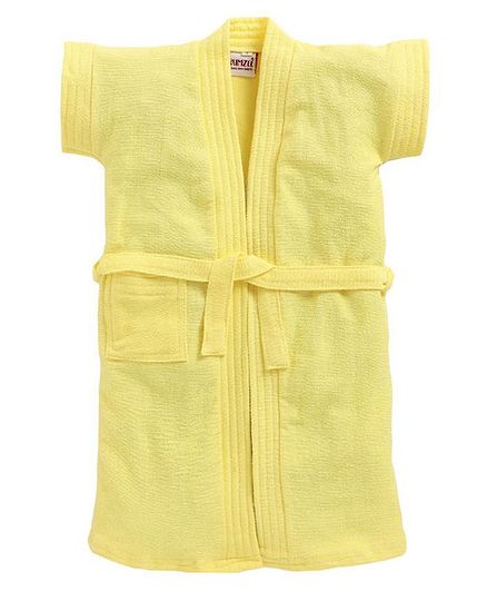 BUMZEE Solid Colour Half Sleeves Bathrobe - Yellow