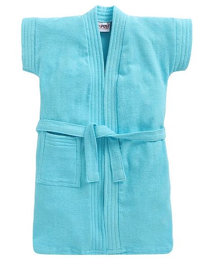 BUMZEE Solid Colour Half Sleeves Bathrobe - Blue