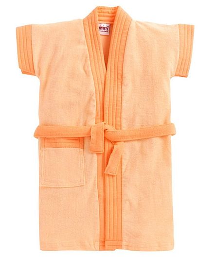 BUMZEE Solid Colour Half Sleeves Bathrobe - Peach