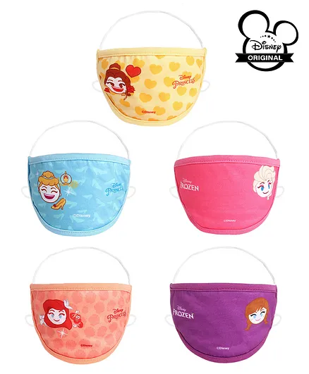 Disney Princess Face Masks Multicolour - Set of 5
