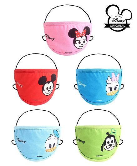 Disney Kids Face Masks Multicolour - Set of 5