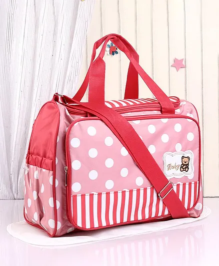 Diaper Bag with Changing Mat Polka Dots - Red