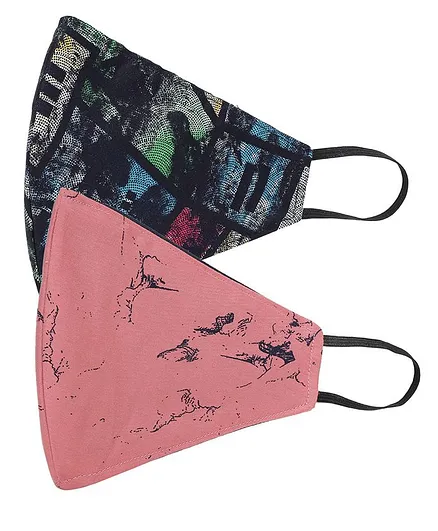 AKSHARA 2Ply Printed Pack Of 2 Mask - Multicolor