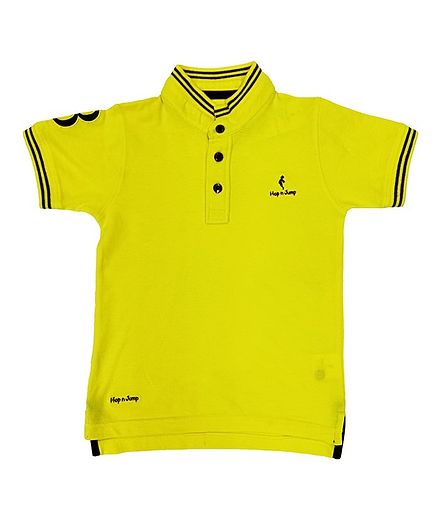 Hop n Jump Half Sleeves Solid Polo T-Shirt - Yellow