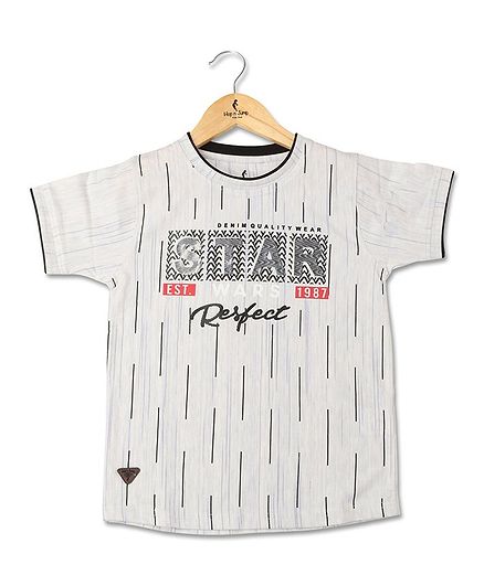 Hop n Jump Star Wars Printed Half Sleeves Tee - White
