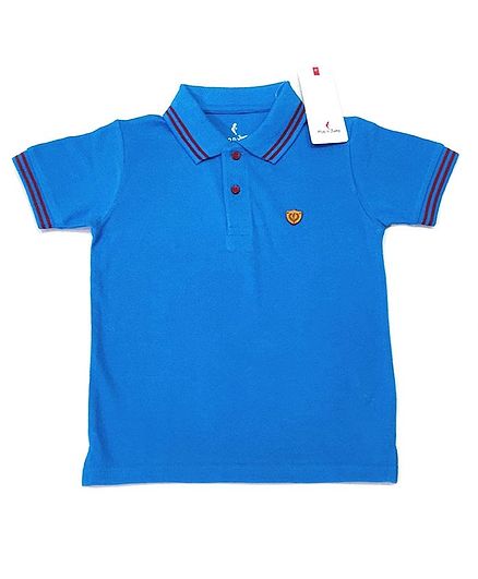 Hop n Jump Solid Half Sleeves Polo Tee - Royal Blue