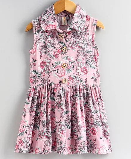 Little LABS Sleeveless Floral Print Dress - Light Purple