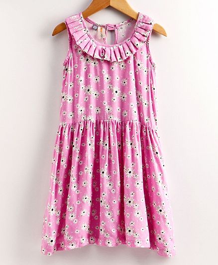 Little LABS Sleeveless Floral Print Dress - Light Pink