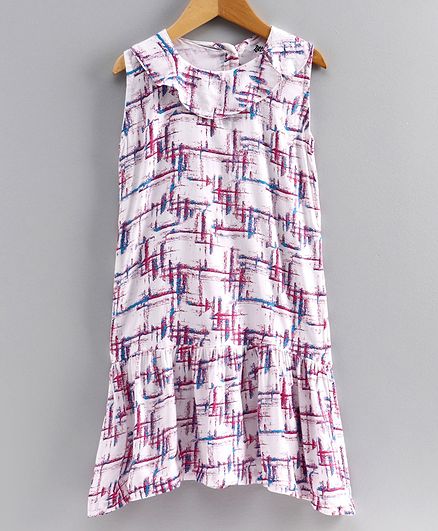 Little LABS Sleeveless Checkered Dress - White