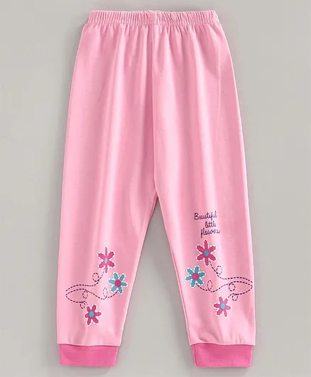 Bodycare First Full Length Lounge Pant Floral Print - Pink