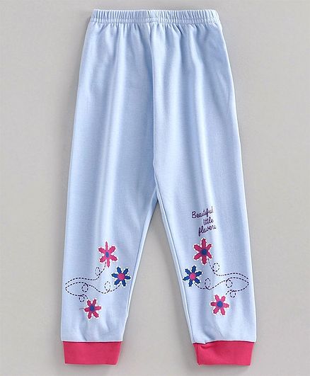 Bodycare First Full Length Lounge Pant Floral Print - Blue