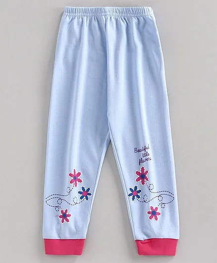 Bodycare First Full Length Lounge Pant Floral Print - Blue