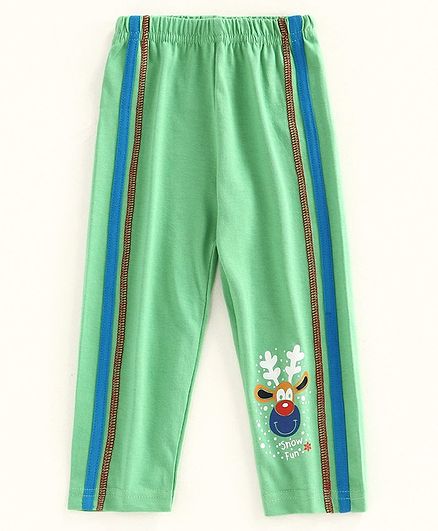 Bodycare Full Length Track Pant Reindeer Print - Green