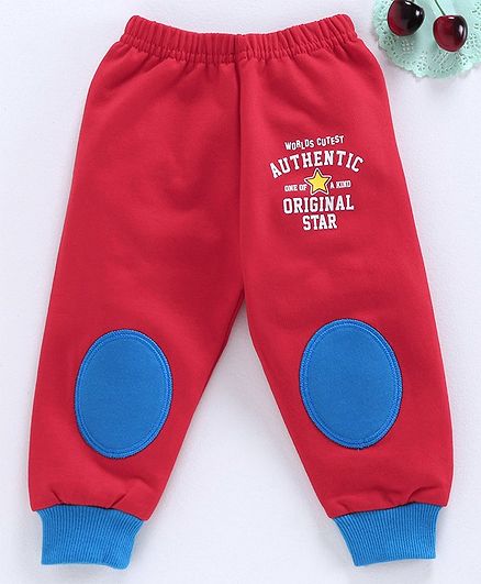 Bodycare Fleece and Woollen Bottom Wear Text Print - Red