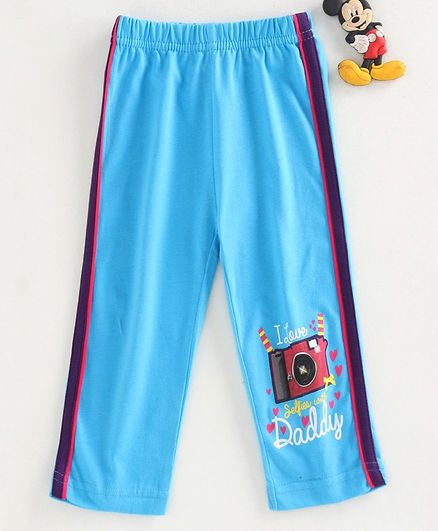 Bodycare First Full Length Track Pant Camera Print - Blue