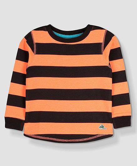 Cherry Crumble By Nitt Hyman Full Sleeves Striped Tee - Orange
