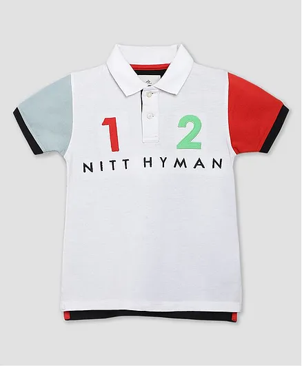 Cherry Crumble By Nitt Hyman Short Sleeves 1 & 2 Patch Falcon Polo T-Shirt - White