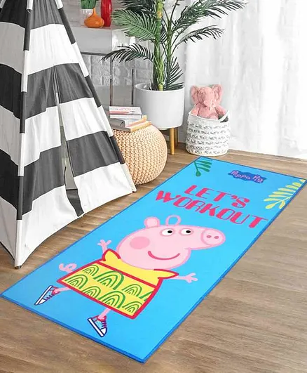 Saral Home Peppa Pig Soft Microfiber Anti Skid Yoga Mat - Blue