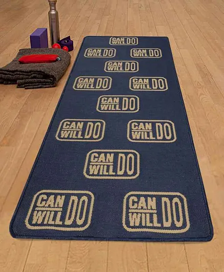 Saral Home Hand Woven Washable Yoga Mat - Navy Blue