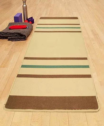 Saral Home Hand Woven Washable Yoga Mat - Cream