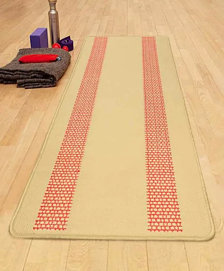 Saral Home Hand Woven Washable Yoga Mat - Cream Peach