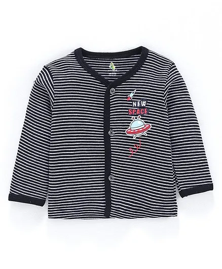 Cucumber Full Sleeves Striped Vest - Black