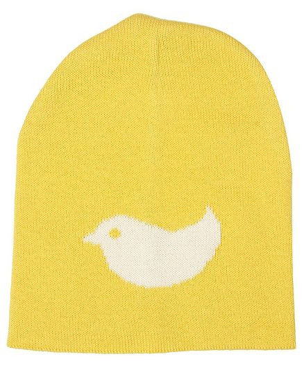 Pluchi Birdie Design Knitted Cap - Yellow