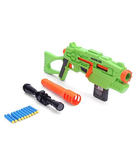 Buzz Bee Air Warrior Master Tek Blaster Toy Gun with Darts & Scope - Green