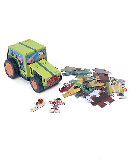 Crocodile Creek Farm Truck Jigsaw Puzzle and Vehicle Play Set Multicolor - 24 Pieces