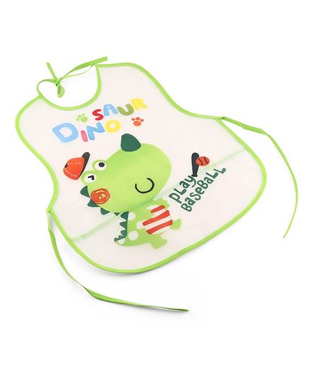 Alpaks Kid's Apron With Pocket Dinosaur Print - Green