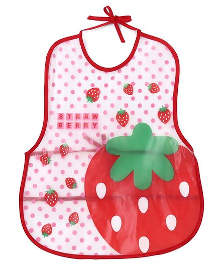 Alpaks Kid's Apron Strawberry Print - Red