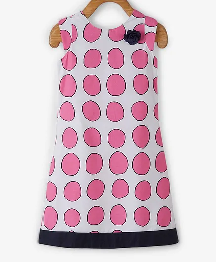 Powderfly Sleeveless Dots Printed Mini Dress - Pink