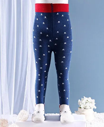 Mustang Footed Tights Star Design - Blue