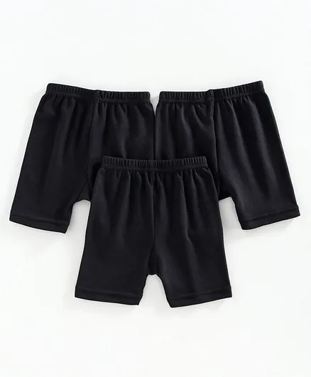 Red Rose Cycling Solid Shorts - Black