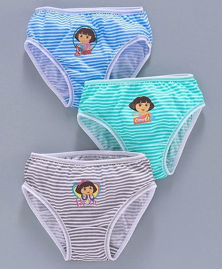 Red Rose Stripe Panties - Pack of 3 (Colour & Print May Vary)