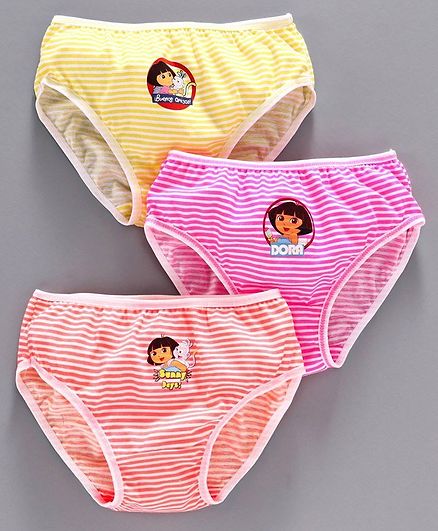 Red Rose Stripe Panties - Pack of 3 (Colour & Print May Vary)