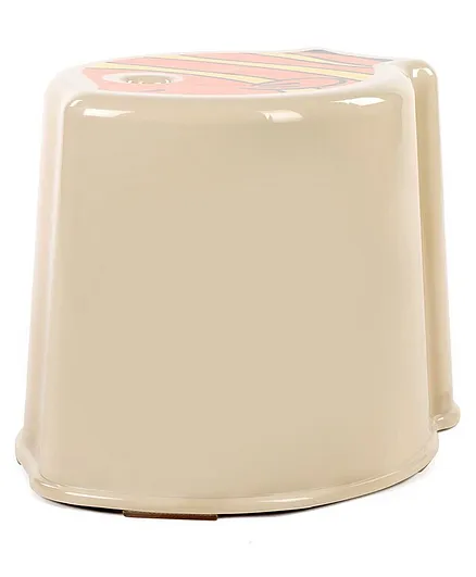Fish Printed Bath Stool - Beige