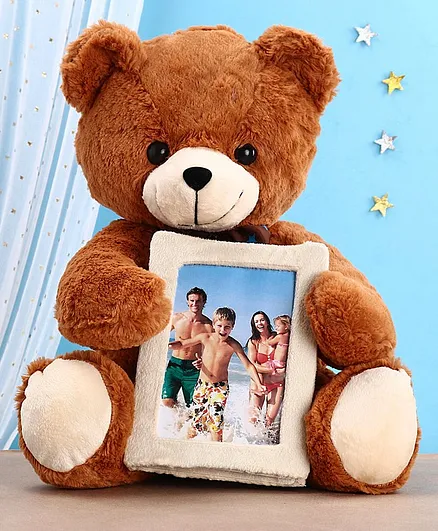 Chun Mun Stuff Teddy Bear with Inbuilt Photo Frame Soft Toy Brown - Height 40 cm